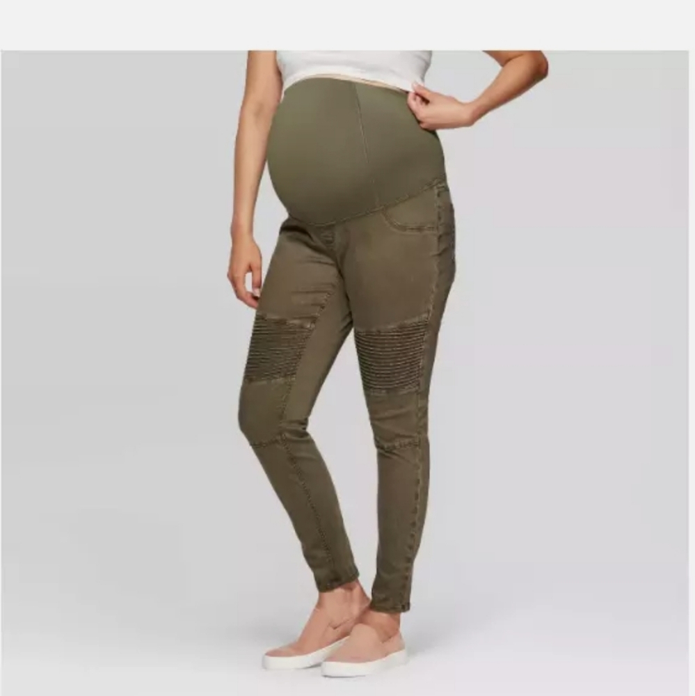 Maternity Crossover Panel Utility Jeggings - Ingri